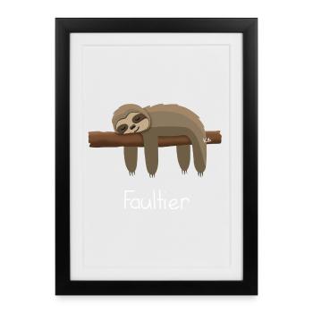Sloth - Framed poster (27 × 37 cm) - black - Front