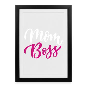 Maman patronne - Affiche encadrée (27 × 37 cm) - noir - Devant