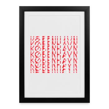 København Neon Grid - Affiche encadrée (27 × 37 cm) - noir - Devant