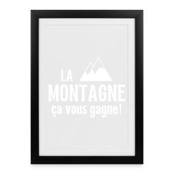 sport d hiver, skier, skieur - Affiche encadrée (27 × 37 cm) - noir - Devant