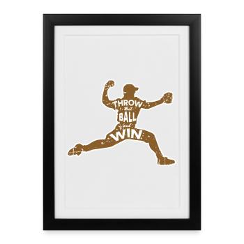 Baseball throw - Framed poster (27 × 37 cm) - black - Front