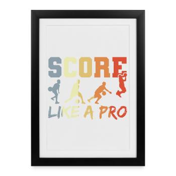 Citation amusante de basket-ball - Affiche encadrée (27 × 37 cm) - noir - Devant
