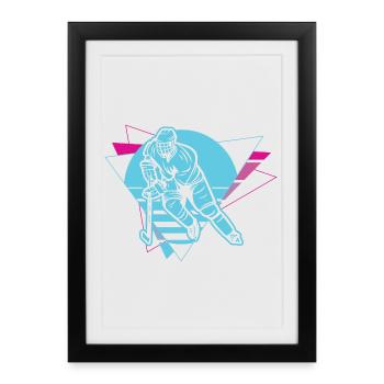 Hockey sur glace - Affiche encadrée (27 × 37 cm) - noir - Devant