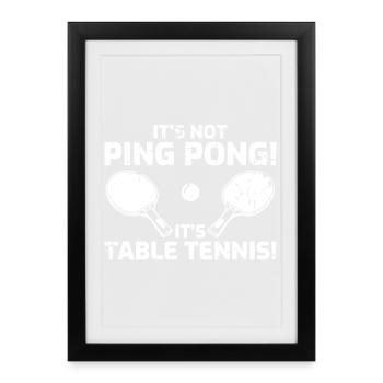 Blague sur le tennis de table - Affiche encadrée (27 × 37 cm) - noir - Devant