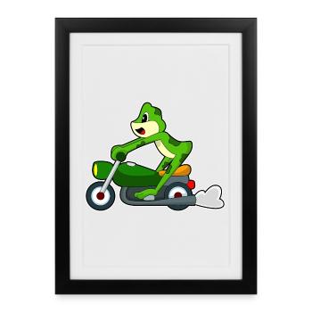 Moto Frog - Affiche encadrée (27 × 37 cm) - noir - Devant