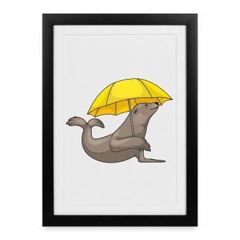 Parapluie du Sceau - Affiche encadrée (27 × 37 cm) - noir - Devant