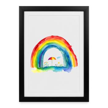 Arc-en-ciel - Affiche encadrée (27 × 37 cm) - noir - Devant