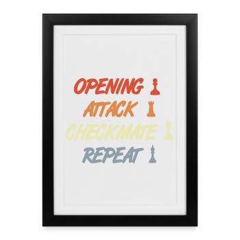 Chess Vintage Look - Framed poster (27 × 37 cm) - black - Front