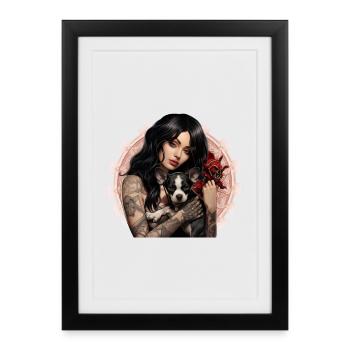Black Worn Dark Romantic Black Gothic - Framed poster (27 × 37 cm) - black - Front