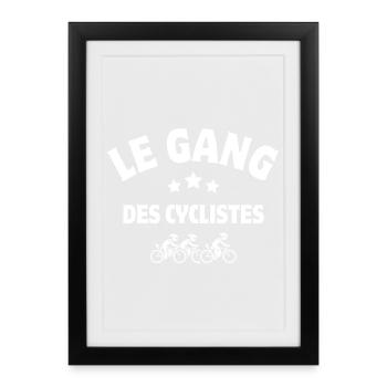 cycliste, cyclisme, vélo, bicyclette - Affiche encadrée (27 × 37 cm) - noir - Devant