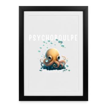 Psychopulpe Octopus Sous-Marine - Affiche encadrée (27 × 37 cm) - noir - Devant