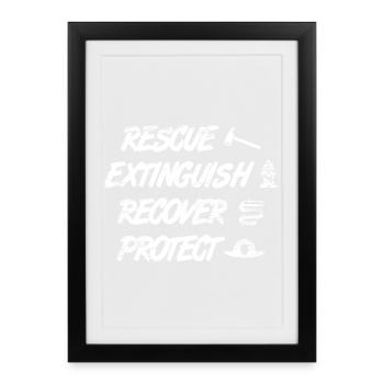 Firefighter Saying - Framed poster (27 × 37 cm) - black - Front