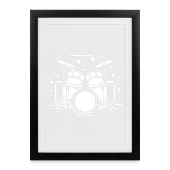 Drum Sketch - Framed poster (27 × 37 cm) - black - Front
