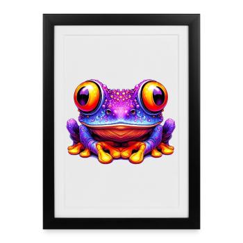 Grenouille - Affiche encadrée (27 × 37 cm) - noir - Devant