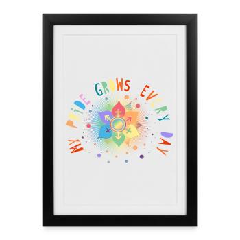 Flower with Scripture Symbol for Pride & Belonging - Framed poster (27 × 37 cm) - black - Front