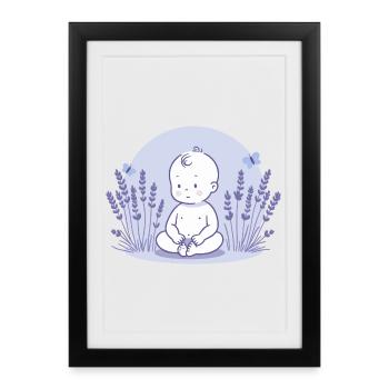 Baby in lavender - Framed poster (27 × 37 cm) - black - Front