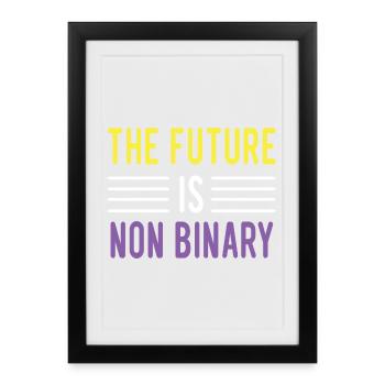 LGBTQ Pride Month - The future is non-binary - Framed poster (27 × 37 cm) - black - Front