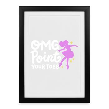 Ballett Tanzen Ballerina - Gerahmtes Poster (27 × 37 cm) - Schwarz - Vorne