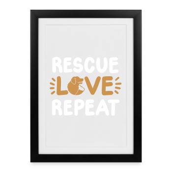 Hunderettung Hundeliebhaber - Gerahmtes Poster (27 × 37 cm) - Schwarz - Vorne