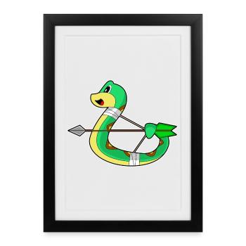 Schlange Bogenschütze Bogen - Gerahmtes Poster (27 × 37 cm) - Schwarz - Vorne