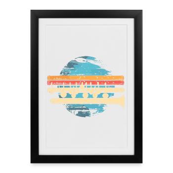 Flute Graphic - Framed poster (27 × 37 cm) - black - Front