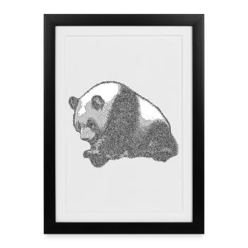 Panda grand - Affiche encadrée (27 × 37 cm) - noir - Devant