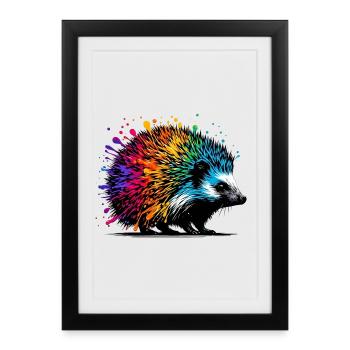 Hedgehog - Framed poster (27 × 37 cm) - black - Front