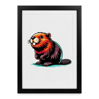 Castor - Affiche encadrée (27 × 37 cm) - noir - Devant