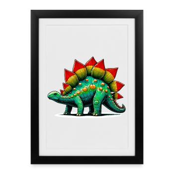 Dinosaure - Affiche encadrée (27 × 37 cm) - noir - Devant