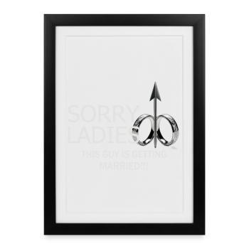 Mann wird Heiraten - Gerahmtes Poster (27 × 37 cm) - Schwarz - Vorne