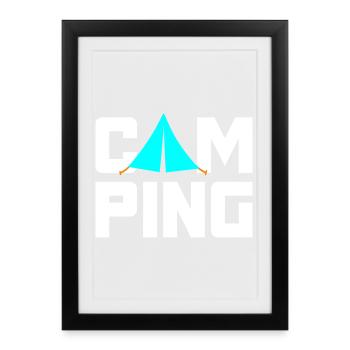 Tente de camping camping-car citations cool Van Life Outdoor - Affiche encadrée (27 × 37 cm) - noir - Devant