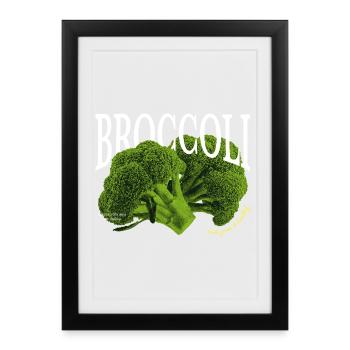 Brocoli – Design végétal esthétique - Affiche encadrée (27 × 37 cm) - noir - Devant