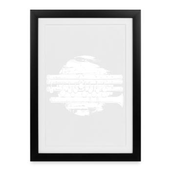 Flute Drawing - Framed poster (27 × 37 cm) - black - Front