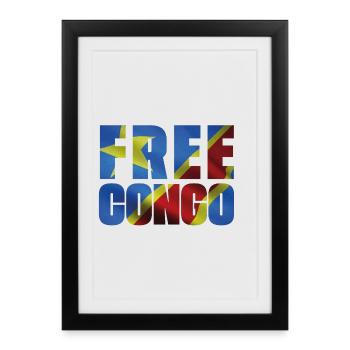 FREE CONGO - Affiche encadrée (27 × 37 cm) - noir - Devant