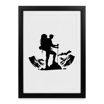 Wanderer Outline - Framed poster (27 × 37 cm) - black - Front