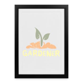 Jardiniers passionnés - plantes et fleurs - Affiche encadrée (27 × 37 cm) - noir - Devant