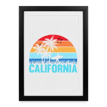 Californie - Affiche encadrée (27 × 37 cm) - noir - Devant
