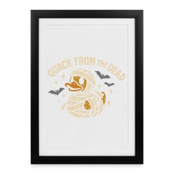 Mumien-Badeente & lustiger Spruch Motiv - Gerahmtes Poster (27 × 37 cm) - Schwarz - Vorne
