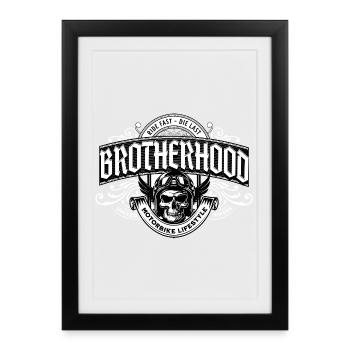 Moto Biker Bike - Affiche encadrée (27 × 37 cm) - noir - Devant