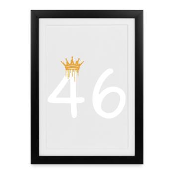 Couronne royale en or noire avec le numéro 44 - Affiche encadrée (27 × 37 cm) - noir - Devant