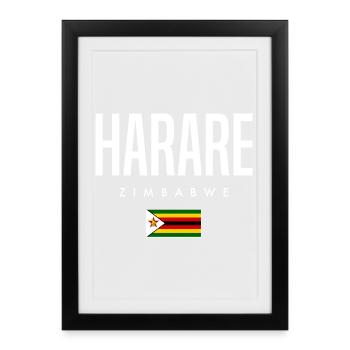 Harare Zimbabwe - Framed poster (27 × 37 cm) - black - Front
