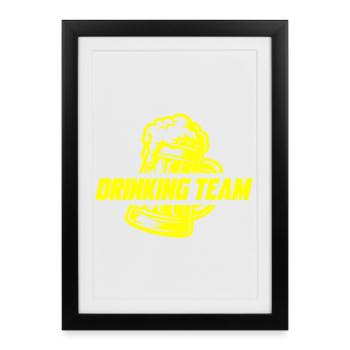 Drinking Team Beer - Framed poster (27 × 37 cm) - black - Front