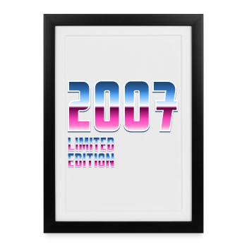 Édition limitée rétro 2007 18e anniversaire - Affiche encadrée (27 × 37 cm) - noir - Devant