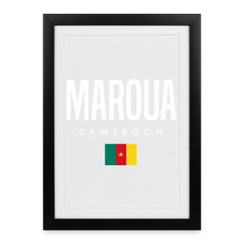 Maroua Cameroon Cameroonian - Framed poster (27 × 37 cm) - black - Front