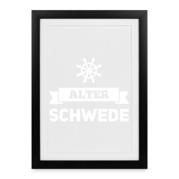 Old Swede Funny Expression Saying - Framed poster (27 × 37 cm) - black - Front
