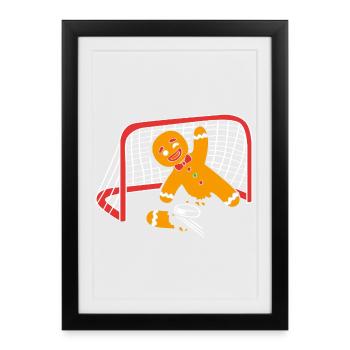 Gingerbread Man Christmas Gingerbread Lebkuchen - Framed poster (27 × 37 cm) - black - Front