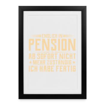 Pension Plus responsable - Retraité - Affiche encadrée (27 × 37 cm) - noir - Devant