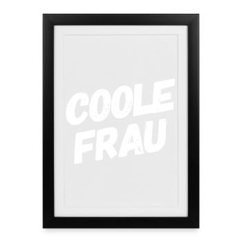 Femme cool drôle de dicton - Affiche encadrée (27 × 37 cm) - noir - Devant
