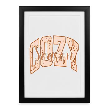 Cozy season exploded pattern and bold typography - Framed poster (27 × 37 cm) - black - Front