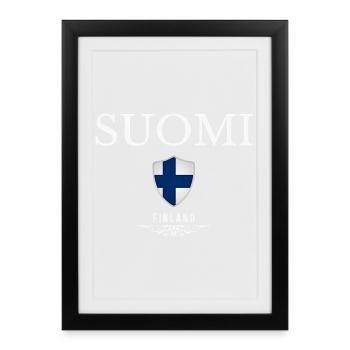 Originaire de Finlande, né en Finlande - Affiche encadrée (27 × 37 cm) - noir - Devant